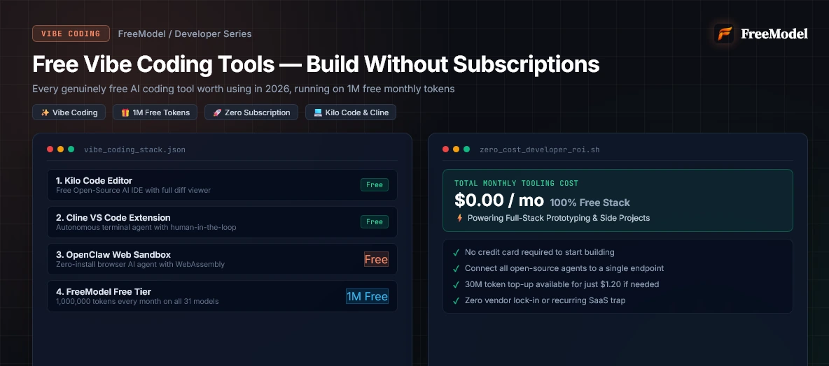 Free Vibe Coding Tools — Build Without Paying for a Subscription