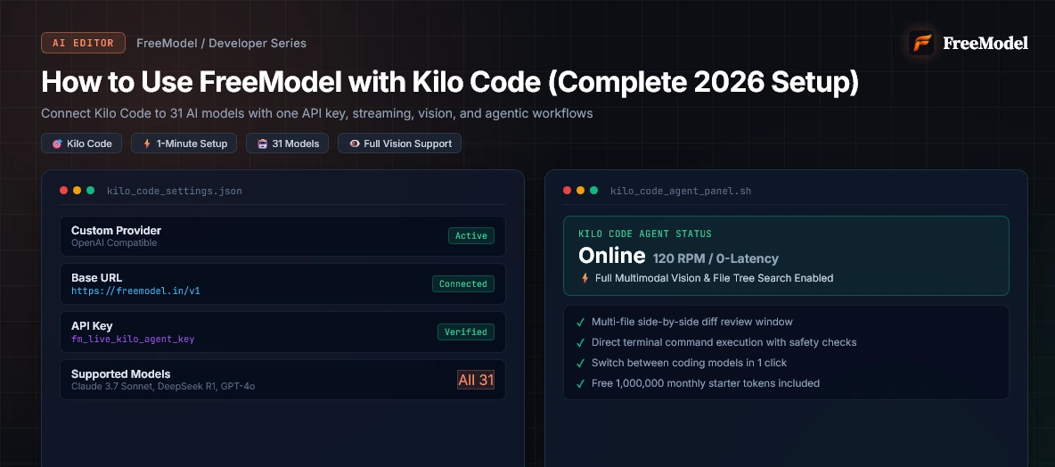 How to Use FreeModel with Kilo Code (Complete 2026 Setup Guide)