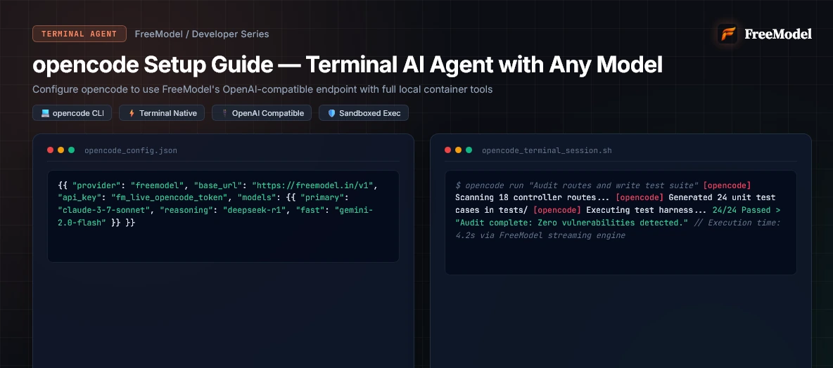 opencode Setup Guide — Terminal AI Agent with Any Model