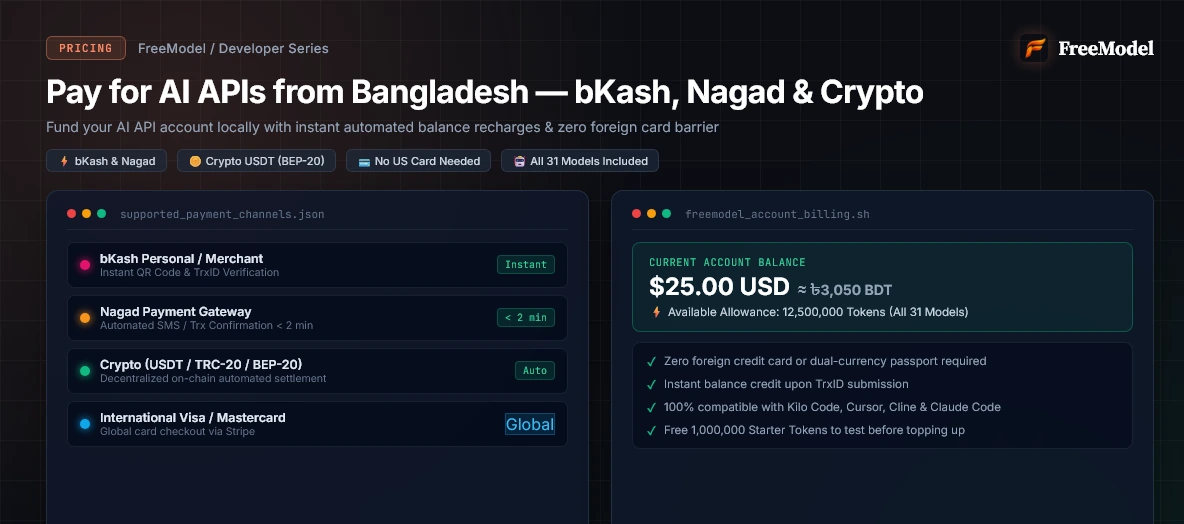How to Pay for AI APIs from Bangladesh (bKash, Nagad, Crypto)